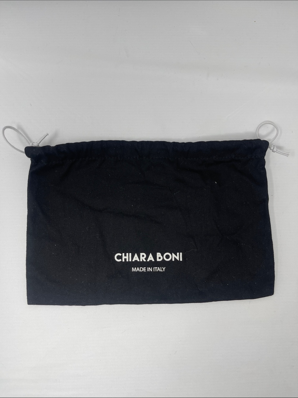 Chiara Boni Black Drawstring Logo Pouch